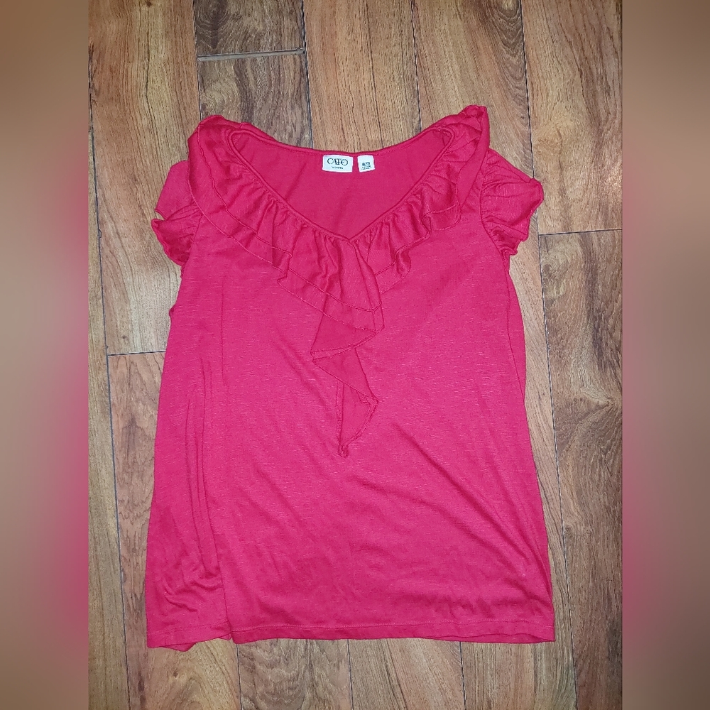 Cato womens red ruffle shirt 18/20